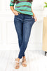 Mid Rise Adjustable Waist Skinny Jeans