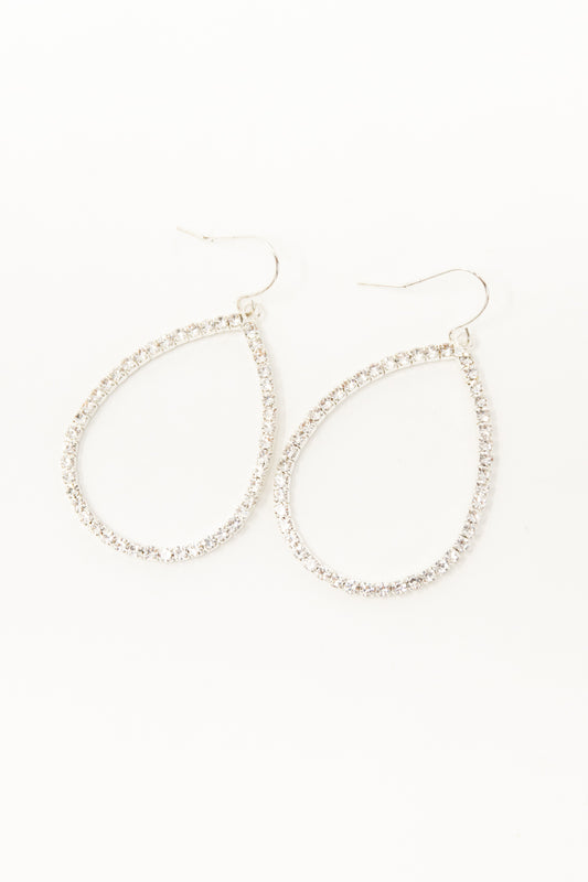 Shimmering Waterfall Teardrop Hoop Earrings