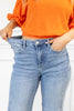 High Rise Side Seam Detail Wide Leg Jeans