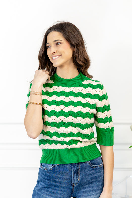 Shoreline Sweetness Short Sleeve Sweater