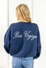 Bon Voyage Embroidered Crew Neck Sweatshirt