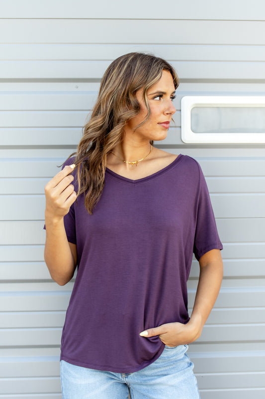 Luxe Layer Short Sleeve V-neck Top