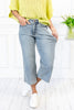 Getaway Girl Tummy Control Wide Crop Judy Blue Jeans