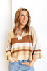 Notched Elegance Striped Sweater