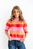 Stripe Of Happiness Short Sleeve Sweater