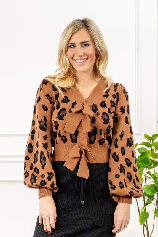 Wild Charm Leopard Cardigan Sweater