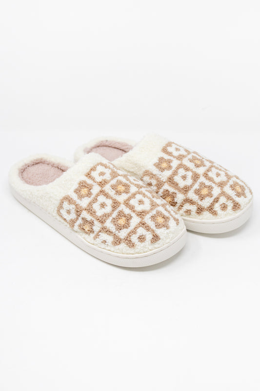 Checkered Blossoms Slippers