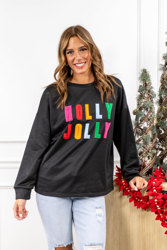 Holly Jolly French Terry Pullover Top