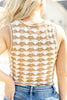 Sunlit Style Scalloped Stripe Sleeveless Top