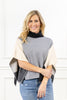 Silver Skies Colorblock Poncho Sweater