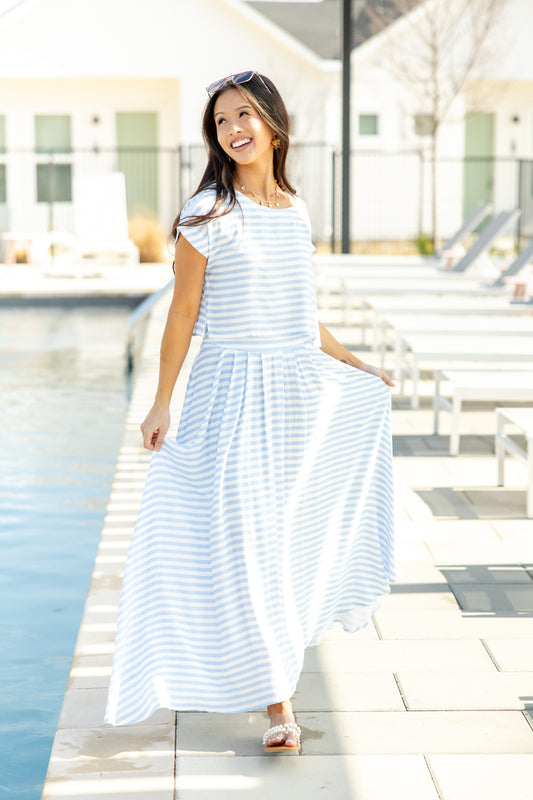 Serene Shoreline Maxi Skirt