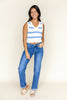 Shoreline Stripes V-Neck Knit Tank Top