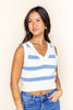 Shoreline Stripes V-Neck Knit Tank Top