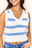Shoreline Stripes V-Neck Knit Tank Top