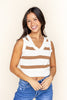 Shoreline Stripes V-Neck Knit Tank Top