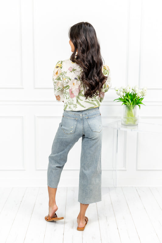 Getaway Girl Tummy Control Wide Crop Judy Blue Jeans