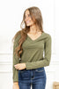 Willow Lane V-Neck Long Sleeve Fitted Top