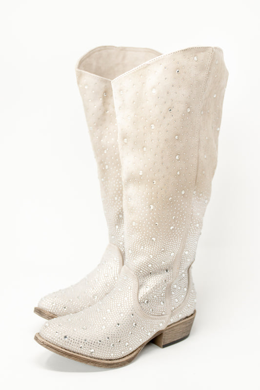 Rhinestone Wrangler Wide Calf Boot