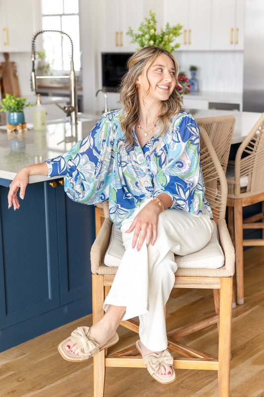 Under the Palms Button Down Blouse