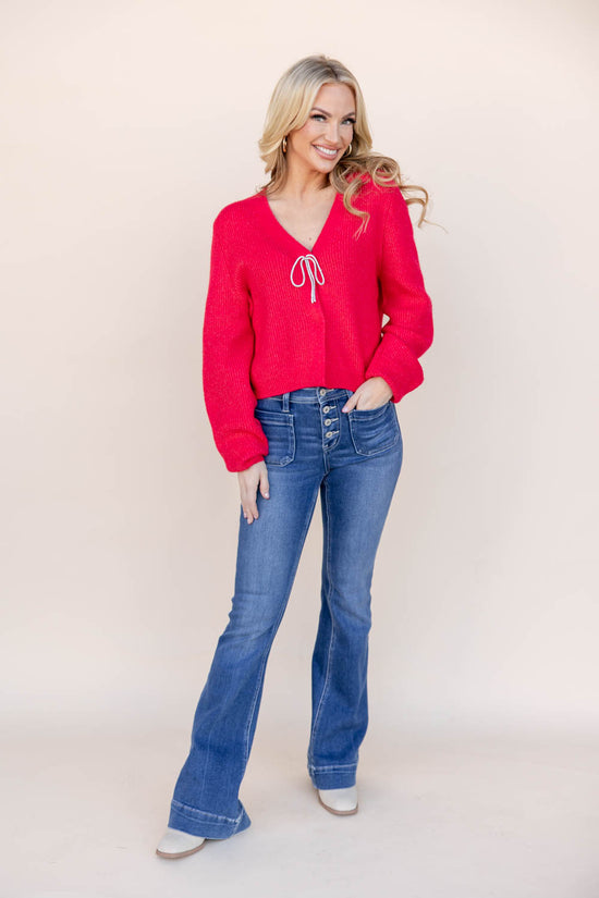 Dream Catcher Mid Rise Trouser Hem Flare Jeans
