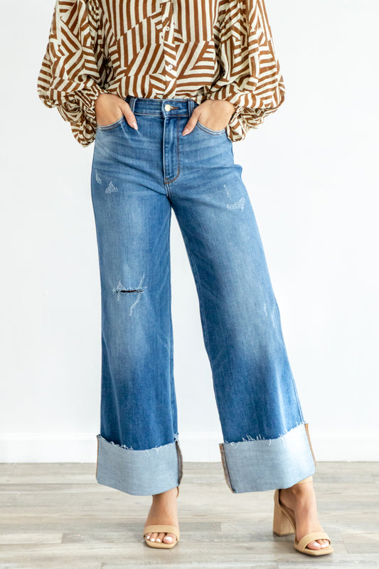 Wild Ride Retro Wide Cuff Judy Blue Jeans