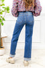 High Rise Center Seam Detail Straight Jeans