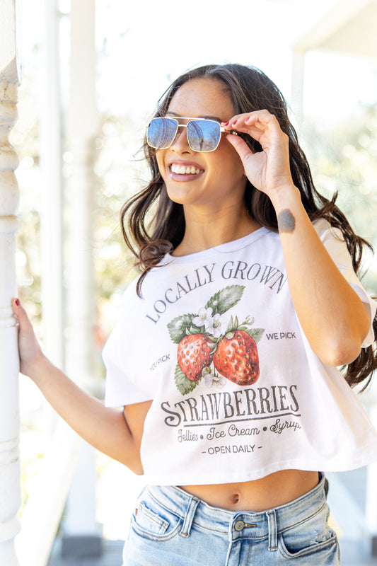 Locally Grown Strawberry Crop Top