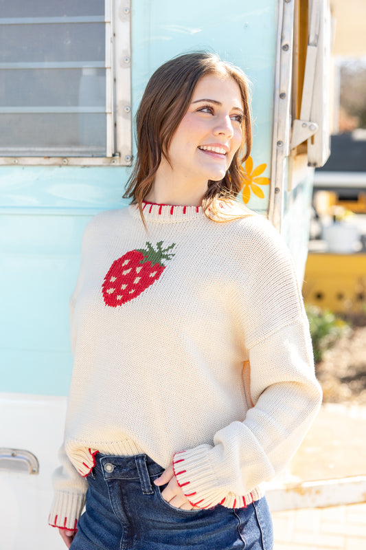 Sweet Pickings Fruit Stitched Sweater