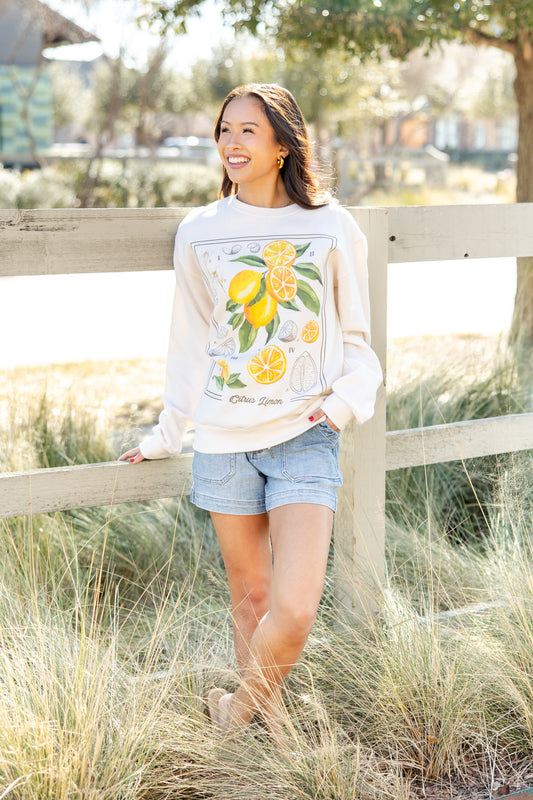 Steps To Sweetness Lemon Graphic Sweatshirt