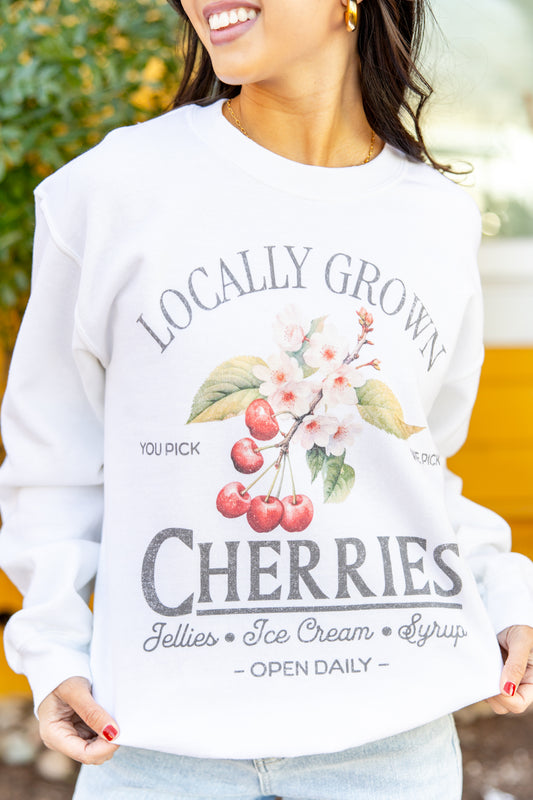 Cherries In Bloom Graphic Sweatshirt