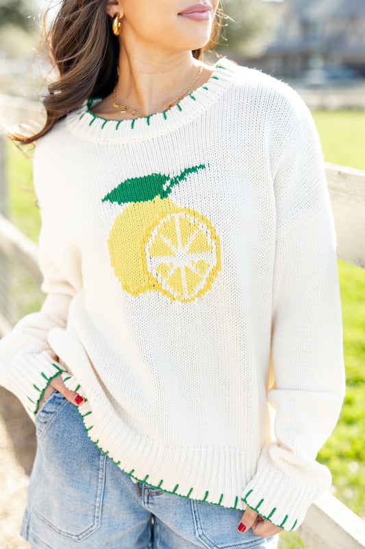 Sweet Pickings Fruit Stitched Sweater