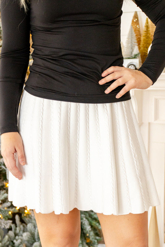 Willowbrook Cable Knit Pleated Skirt