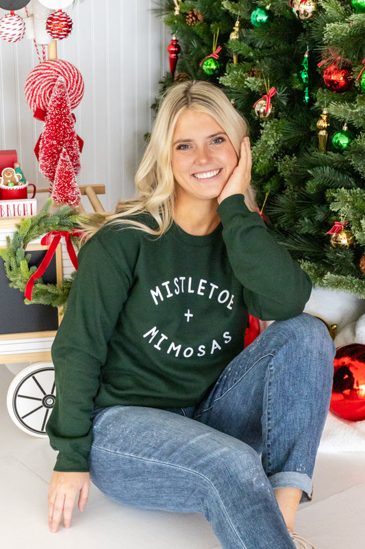 Mistletoe & Mimosas Graphic Sweatshirt