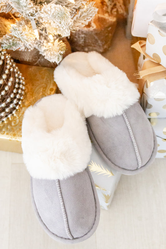 Fuzzy Steps Closed Toe Slippers