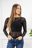 Shadow Play Ribbon Mesh Top