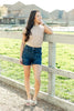 Blue Orchid Back Flap Pocket Denim Shorts