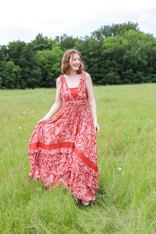 Vermillion Vines Maxi Dress