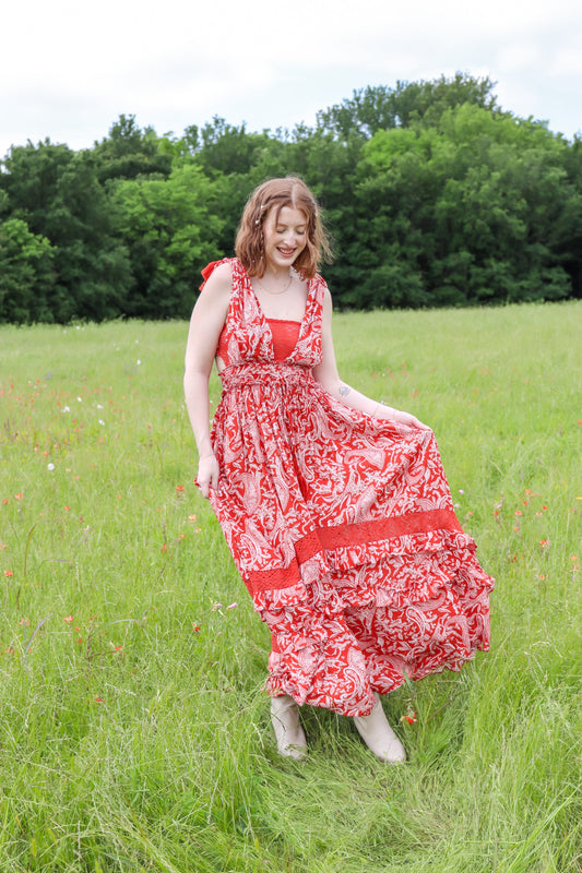 Vermillion Vines Maxi Dress