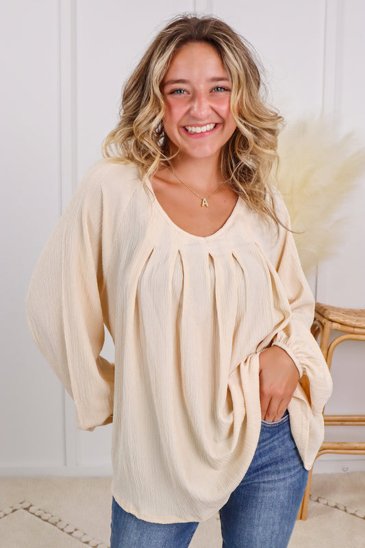 Tuscany Sunset Pleated Top
