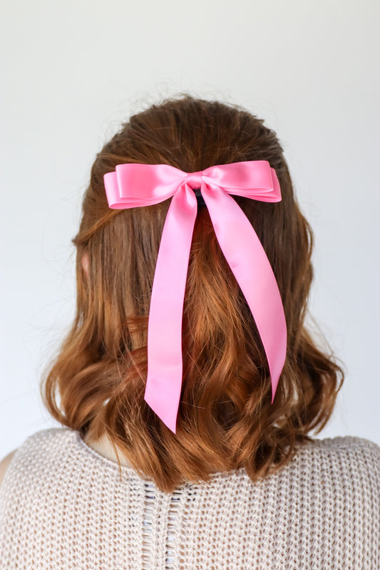 Skinny Satin Bow Tie Hair Clip