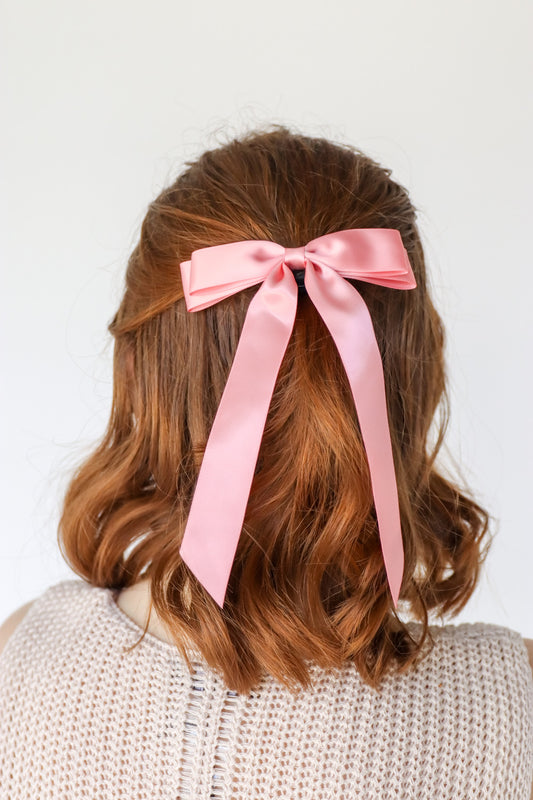 Skinny Satin Bow Tie Hair Clip