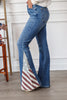 American Sweetheart Flag Print Judy Blue Flare Jeans