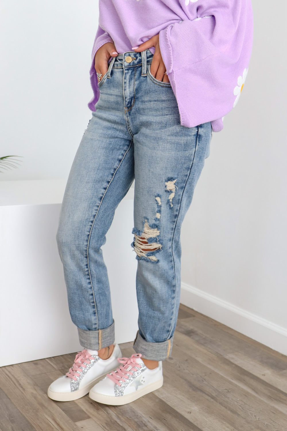 Judy Reg/Plus Forever & Always Distressed Jeans – Charming & Main