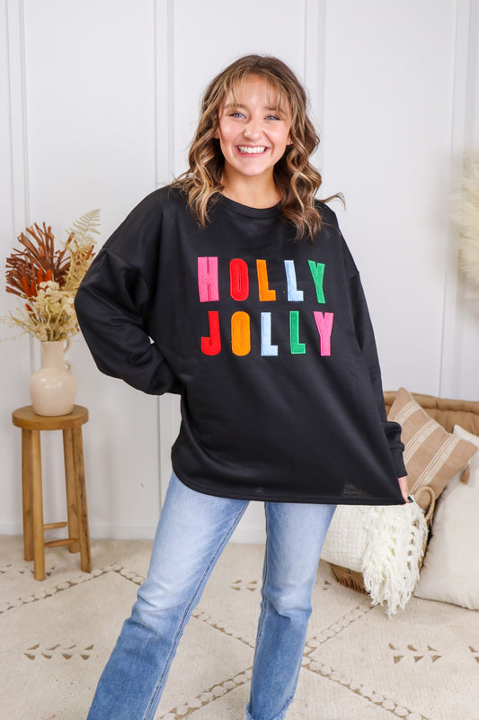 Holly Jolly French Terry Pullover Top
