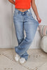 Crystal Waters V-Waist Mid Rise Straight Leg Judy Blue Jeans