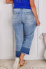 Judy Blue Reg/Plus Blue Sky Wide Leg Crop Jeans