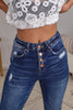 Poppy Fields Button Up Mica Denim Flare Jeans
