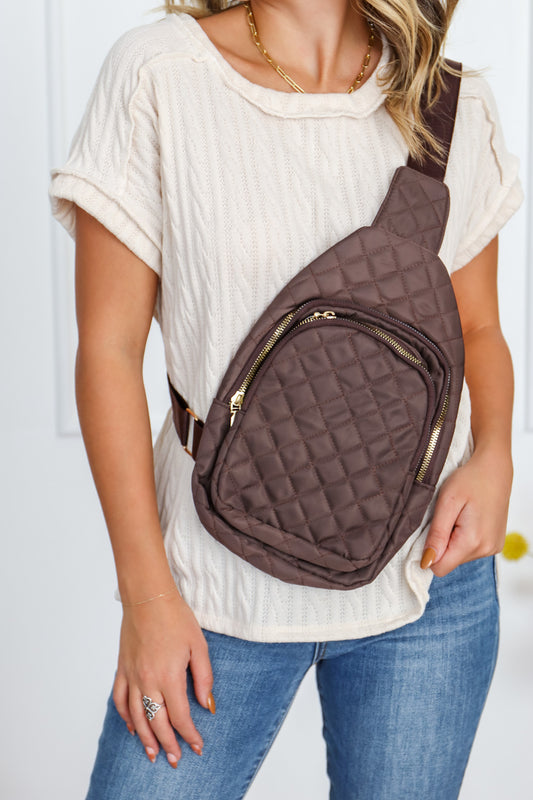 Luxe Quilted Sling Crossbody Bag