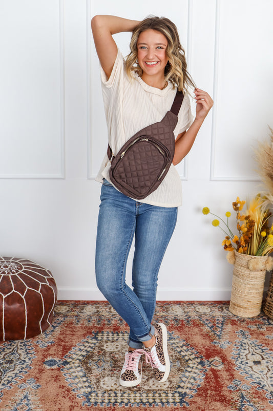 Luxe Quilted Sling Crossbody Bag