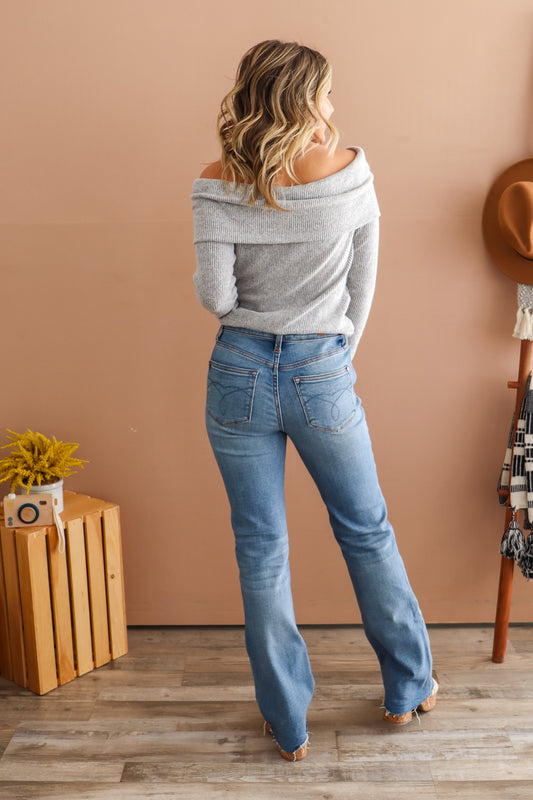 Judy Blue Reg/Plus Rewind it Back Raw Hem Bootcut Jeans